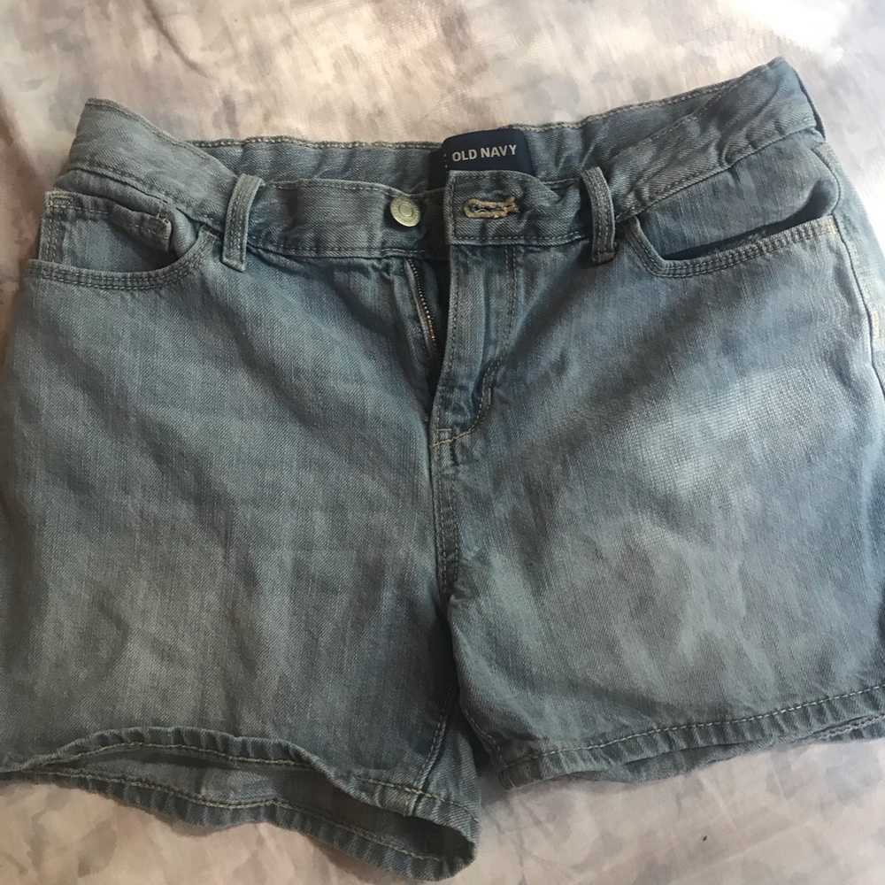 Light washed jean shorts